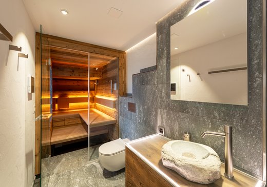 sauna in small bathroom